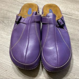 Wolky Women’s Purple Leather Clogs/Mules - Sturdy and Comfy! Size 42